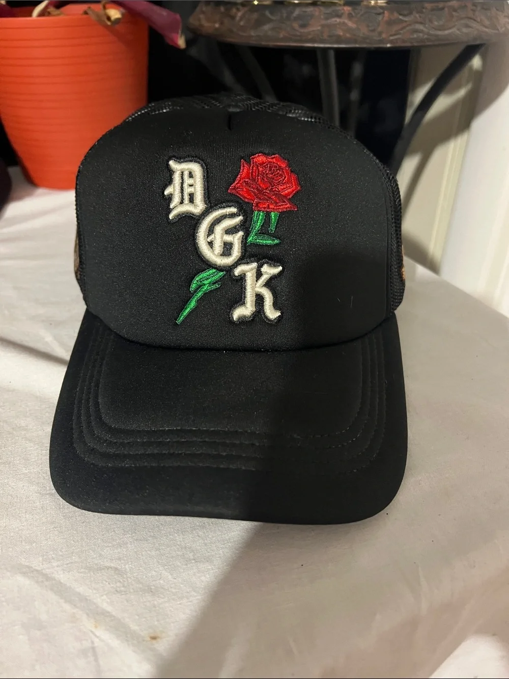 DGK Black Mesh Trucker Cap with White Inner Sweatband